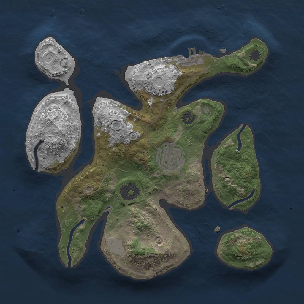 Rust Map: Procedural Map, Size: 2500, Seed: 48568, 7 Monuments