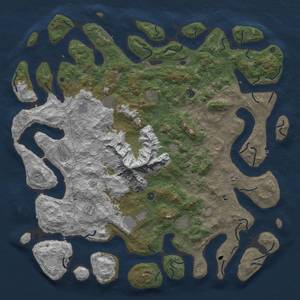 Thumbnail Rust Map: Procedural Map, Size: 6000, Seed: 100, 19 Monuments