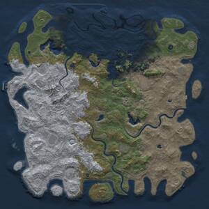 Thumbnail Rust Map: Procedural Map, Size: 6000, Seed: 100, 17 Monuments