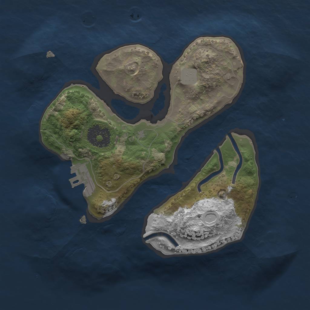 Rust Map: Procedural Map, Size: 2000, Seed: 1489761254, 6 Monuments