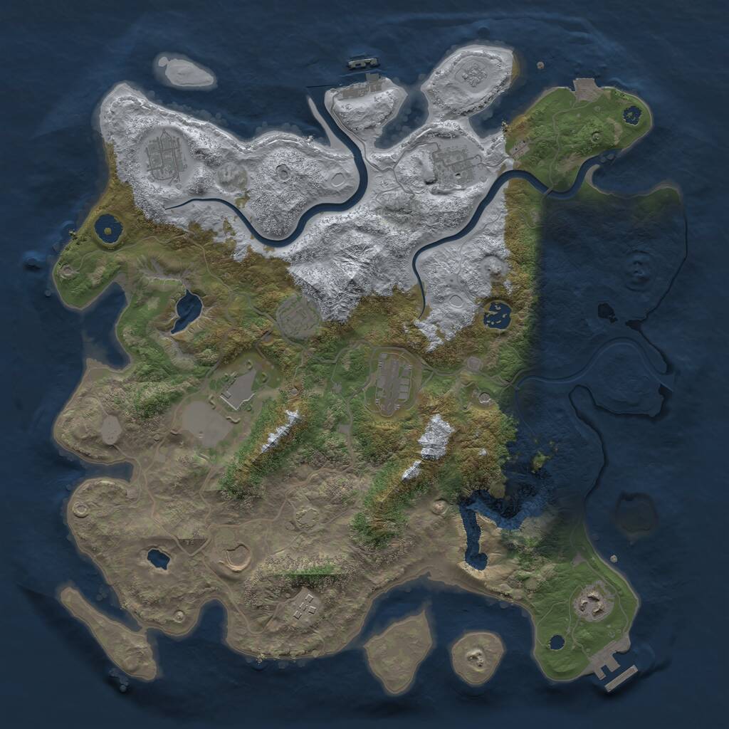 Rust Map: Procedural Map, Size: 4000, Seed: 474935, 15 Monuments