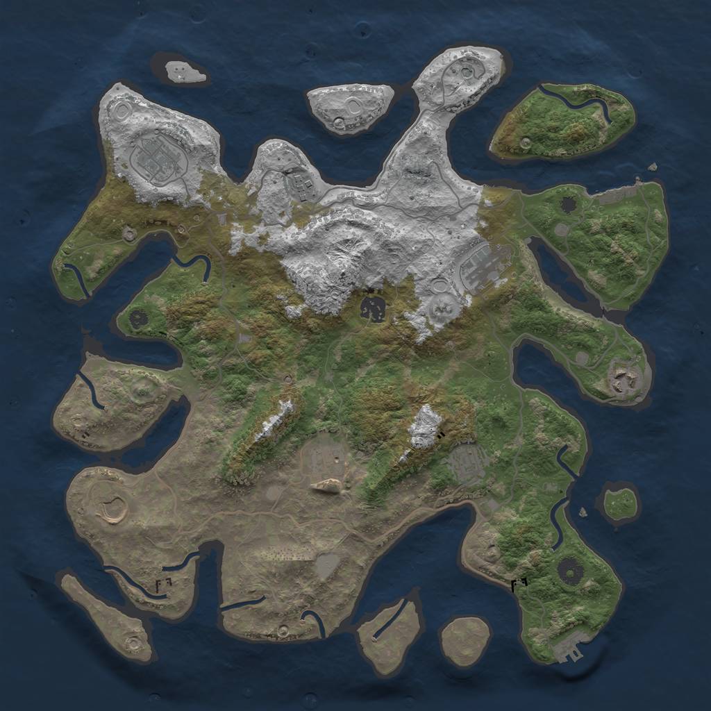 Rust Map: Procedural Map, Size: 4000, Seed: 474935, 16 Monuments
