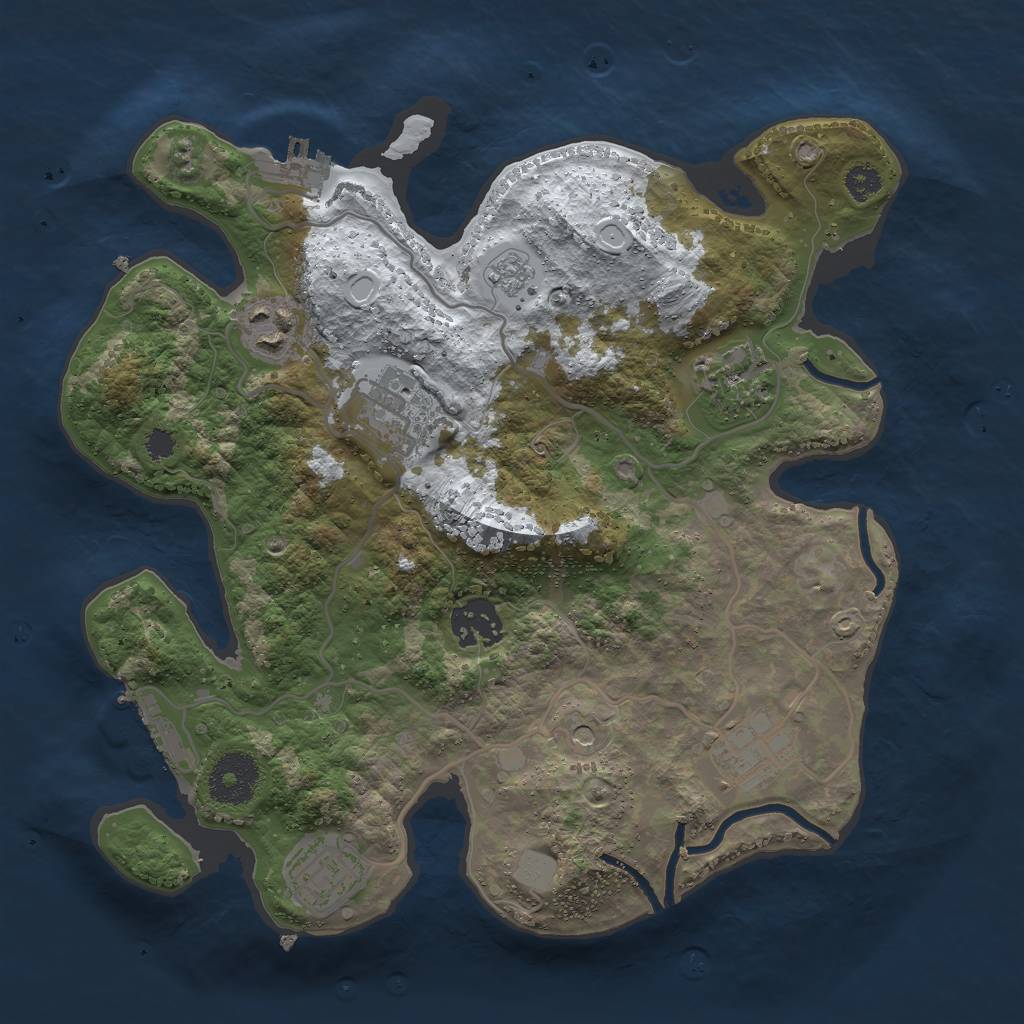 Rust Map: Procedural Map, Size: 3000, Seed: 1358892046, 15 Monuments