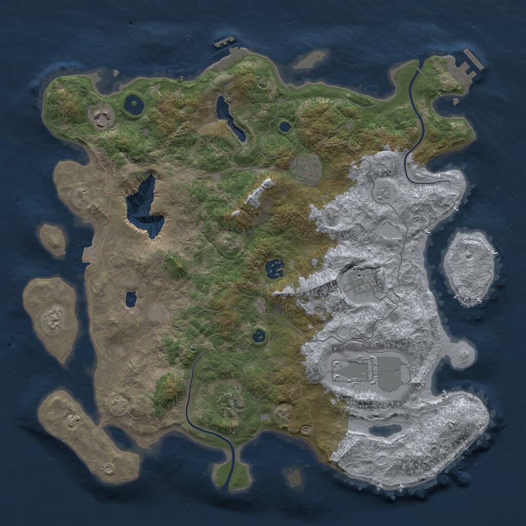 Rust Map: Procedural Map, Size: 4000, Seed: 441, 12 Monuments