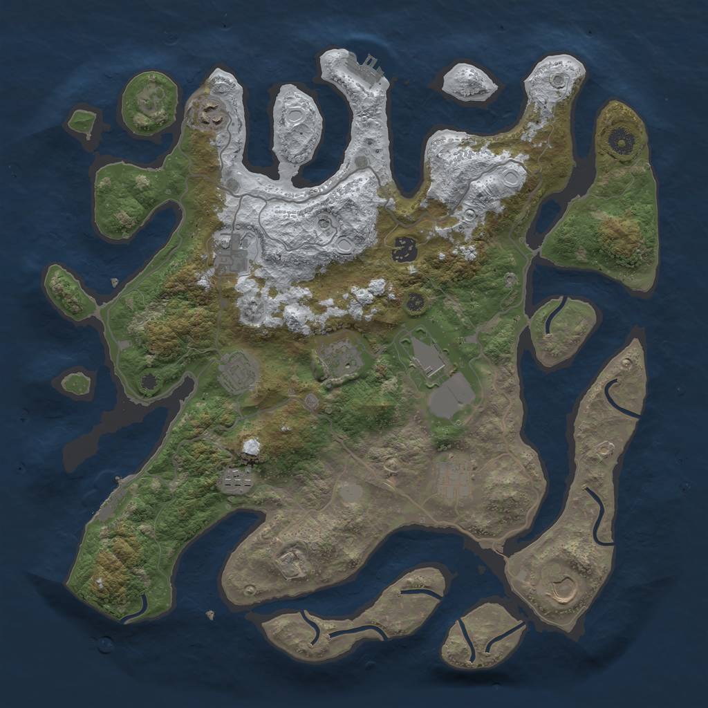 Rust Map: Procedural Map, Size: 4000, Seed: 330620, 17 Monuments