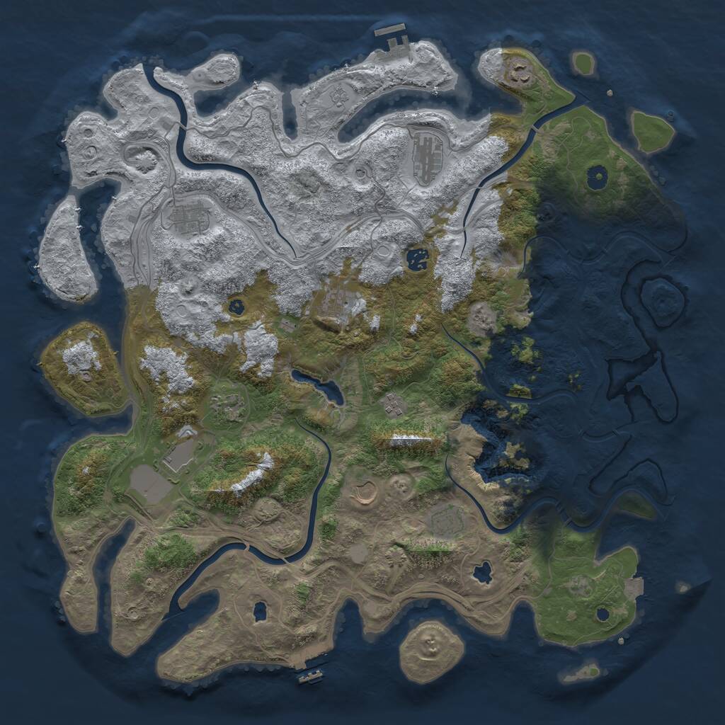 Rust Map: Procedural Map, Size: 4700, Seed: 844177246, 16 Monuments