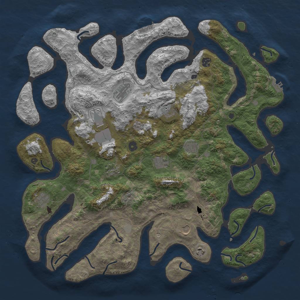 Rust Map: Procedural Map, Size: 4700, Seed: 844177246, 19 Monuments