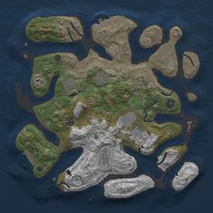 Thumbnail Rust Map: Procedural Map, Size: 3500, Seed: 1489761254, 16 Monuments