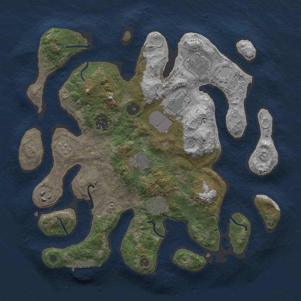 Rust Map: Procedural Map, Size: 3500, Seed: 1156, 14 Monuments