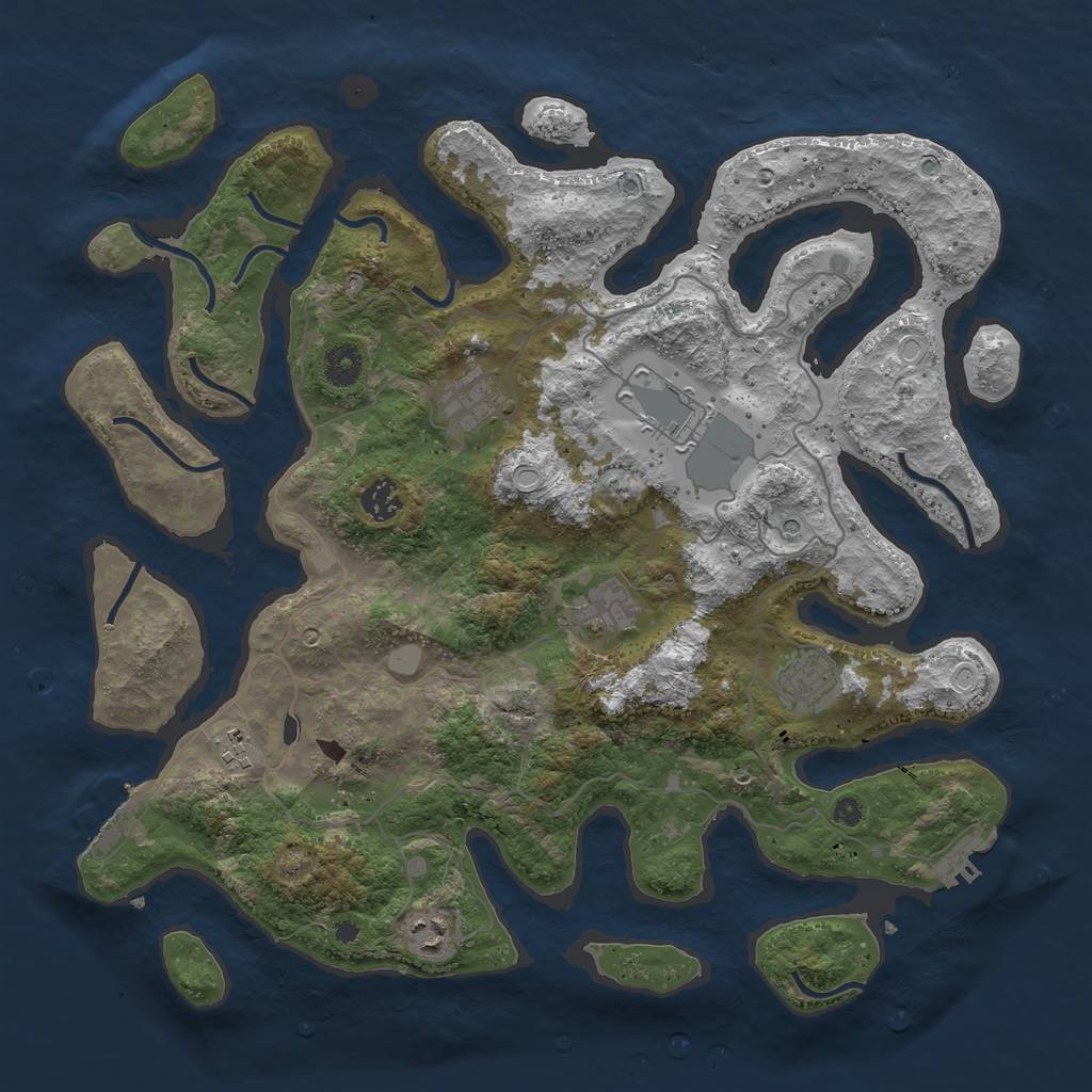 Rust Map: Procedural Map, Size: 4000, Seed: 971826425, 15 Monuments