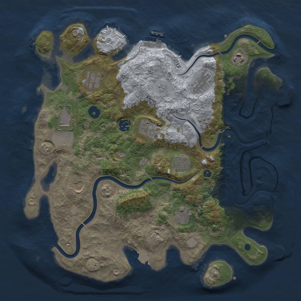 Rust Map: Procedural Map, Size: 3800, Seed: 85289, 16 Monuments