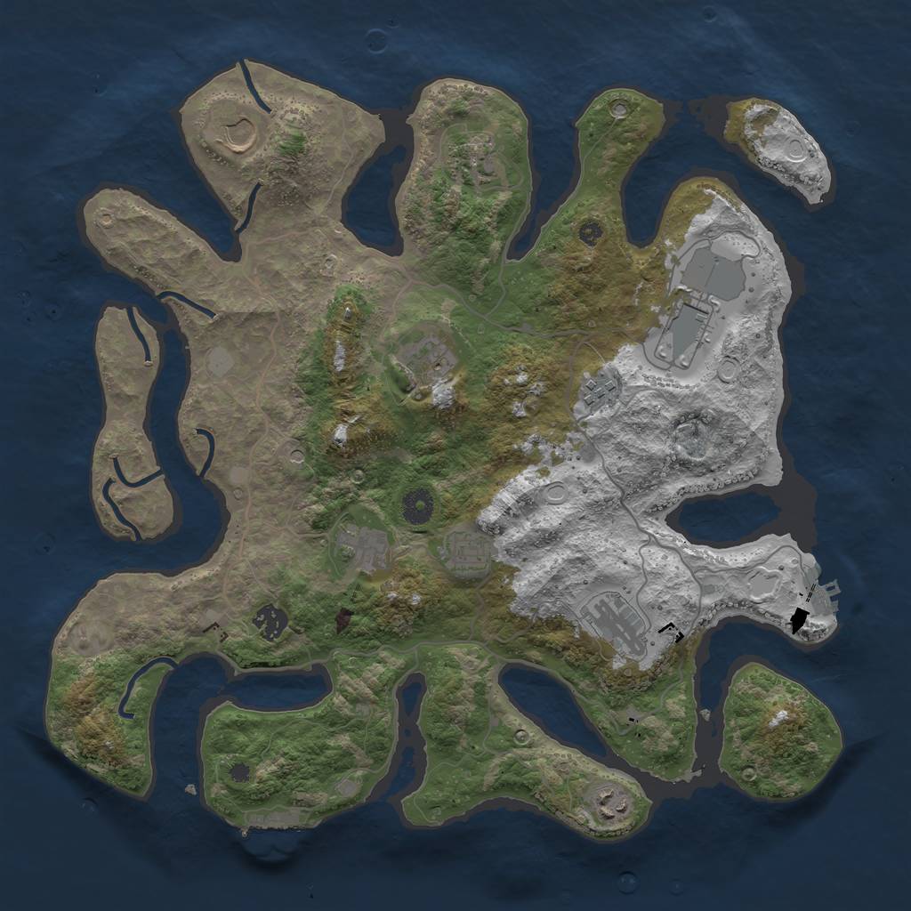 Rust Map: Procedural Map, Size: 4000, Seed: 26122021, 18 Monuments