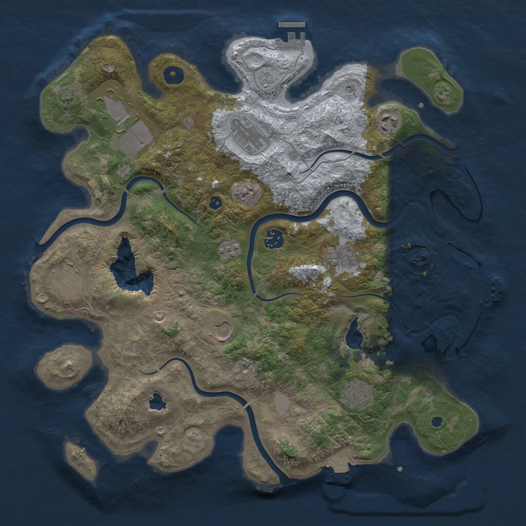 Rust Map: Procedural Map, Size: 4000, Seed: 633027517, 15 Monuments