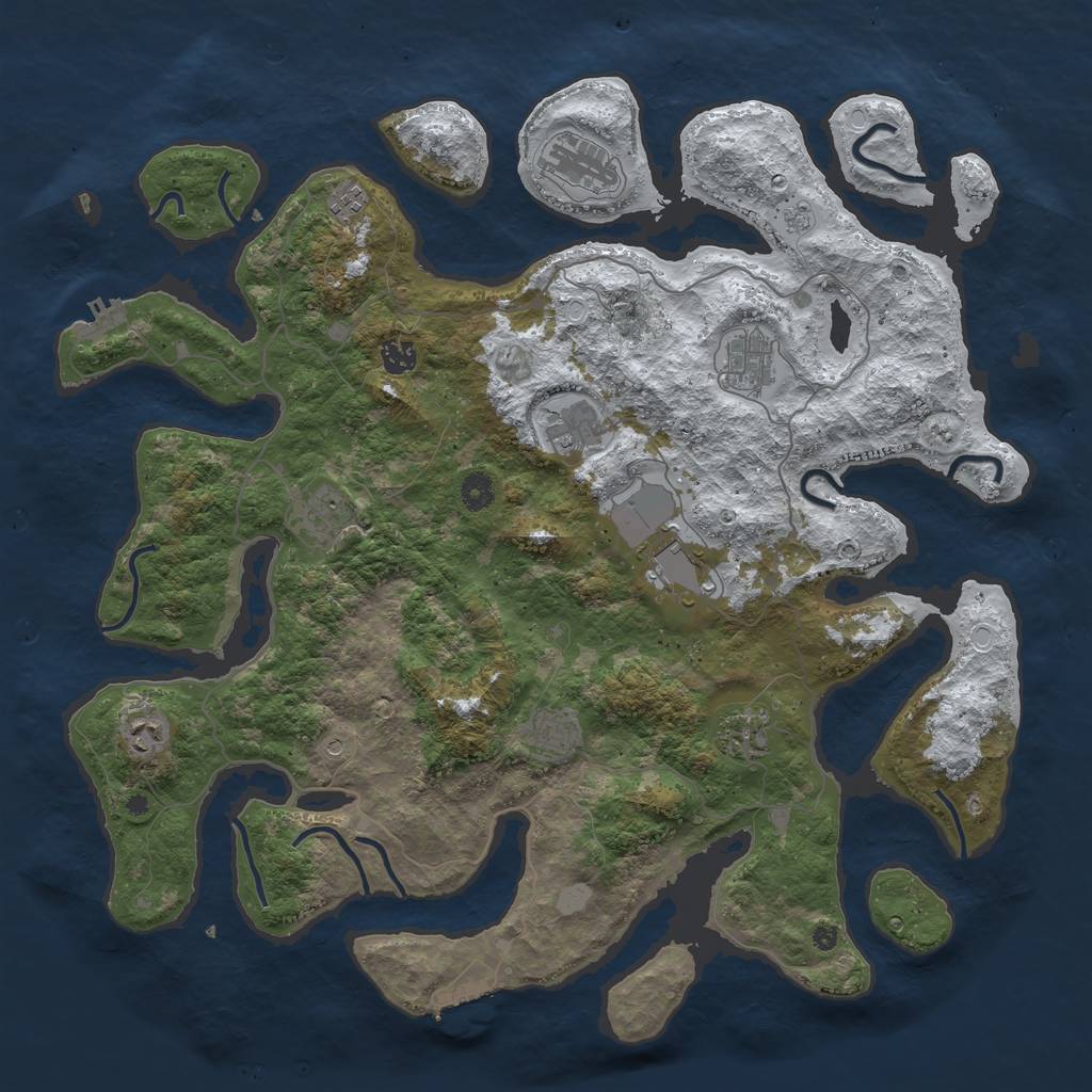 Rust Map: Procedural Map, Size: 4500, Seed: 35, 19 Monuments