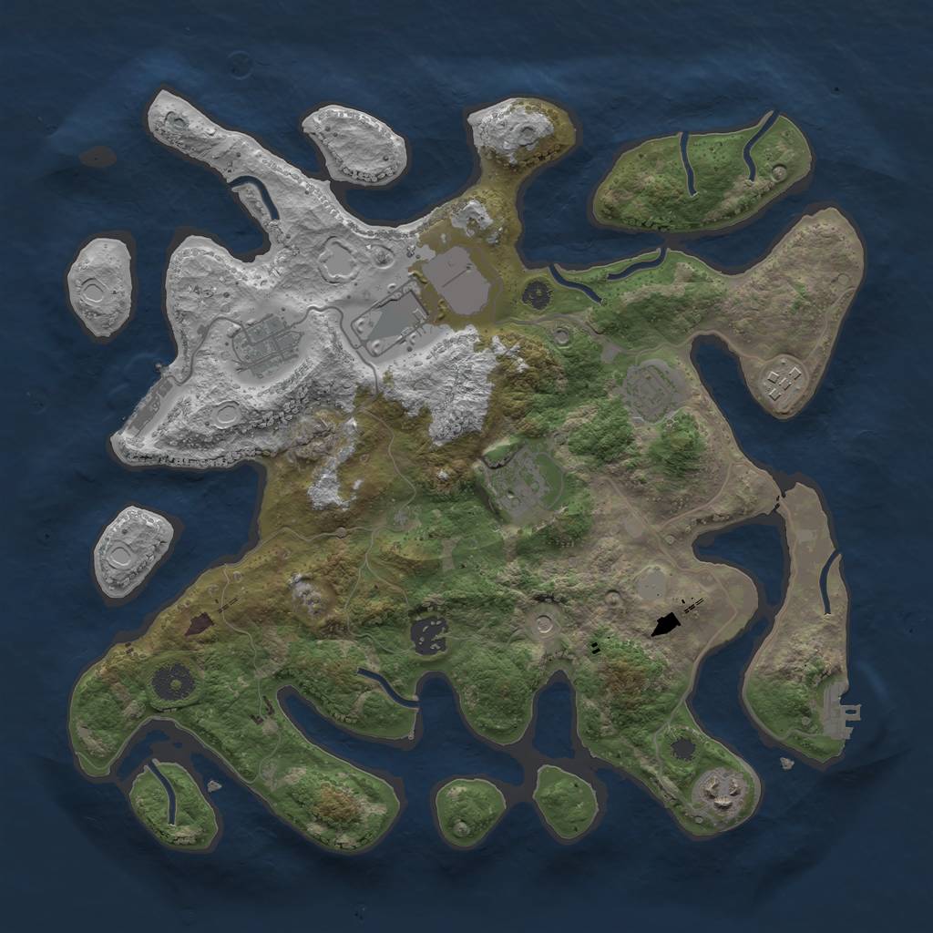 Rust Map: Procedural Map, Size: 3550, Seed: 337213, 15 Monuments