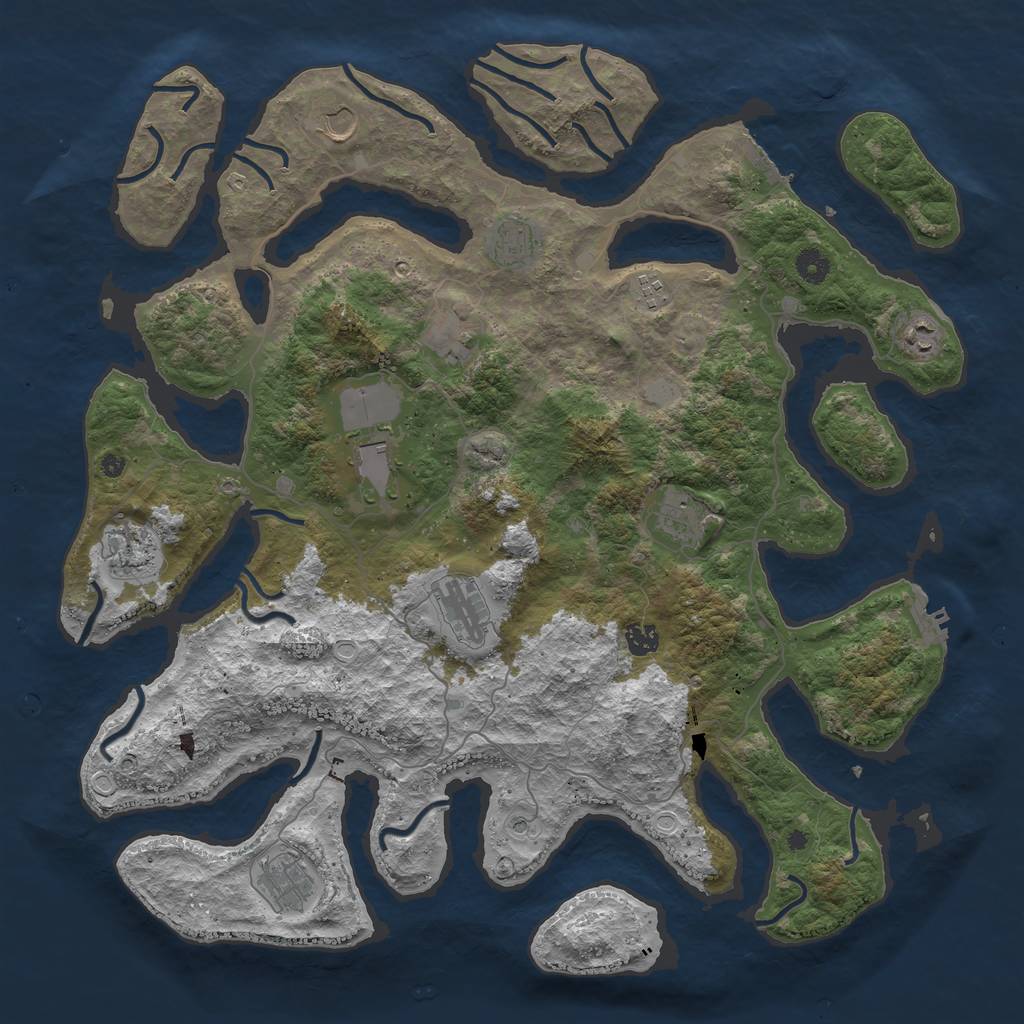 Rust Map: Procedural Map, Size: 4500, Seed: 4400, 19 Monuments