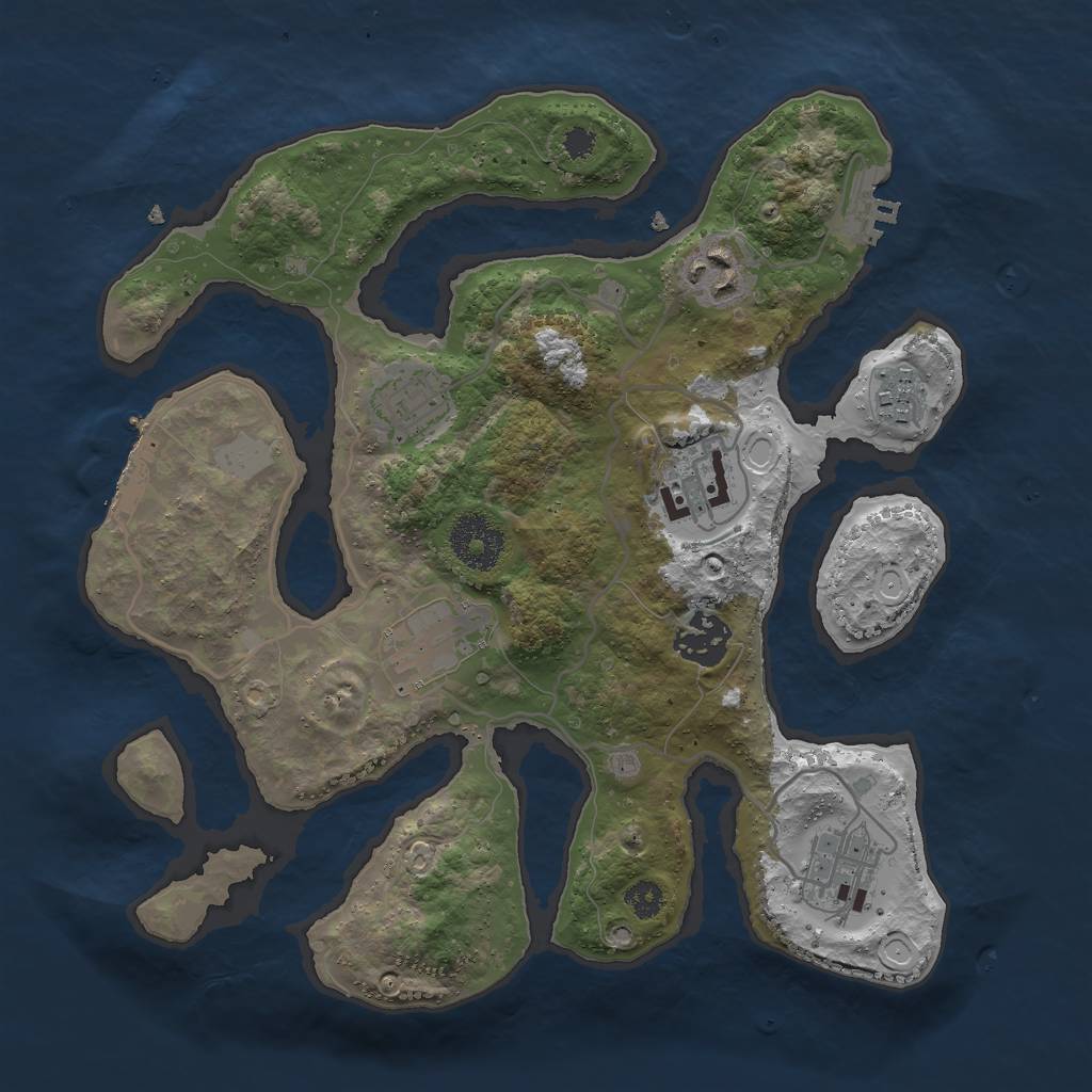 Rust Map: Procedural Map, Size: 3000, Seed: 10515, 14 Monuments