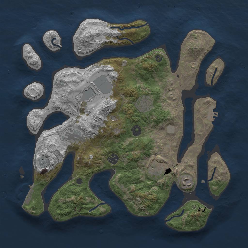 Rust Map: Procedural Map, Size: 3500, Seed: 436417402, 15 Monuments