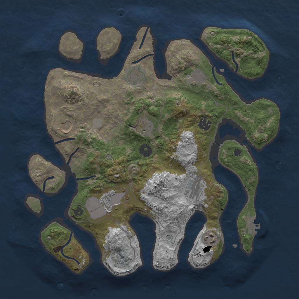 Rust Map: Procedural Map, Size: 3550, Seed: 241900, 15 Monuments