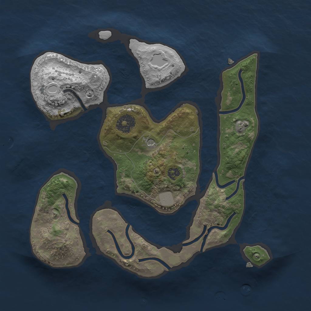 Rust Map: Procedural Map, Size: 2500, Seed: 1920981811, 6 Monuments
