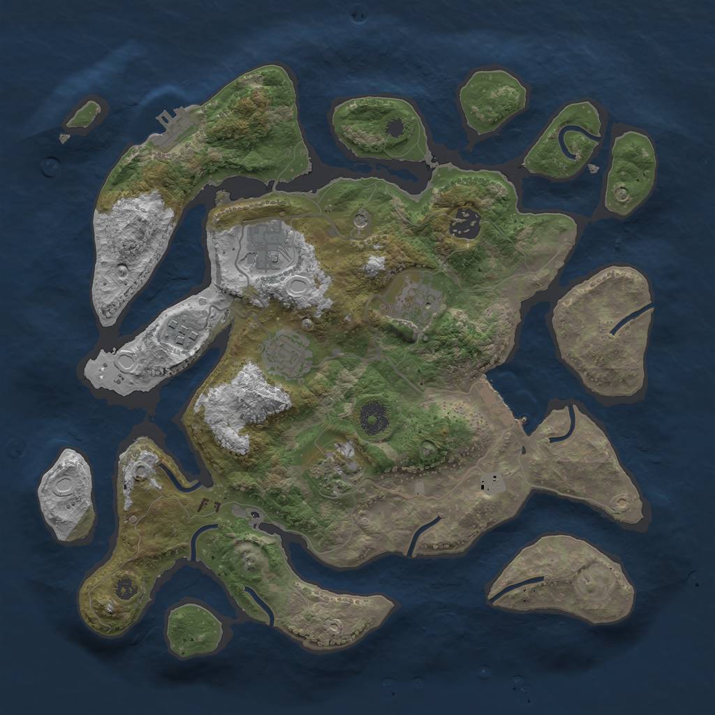 Rust Map: Procedural Map, Size: 3400, Seed: 32812, 14 Monuments