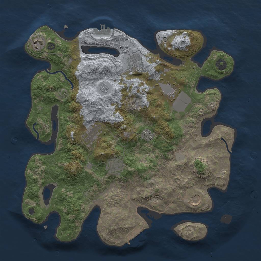 Rust Map: Procedural Map, Size: 3500, Seed: 1971994798, 14 Monuments