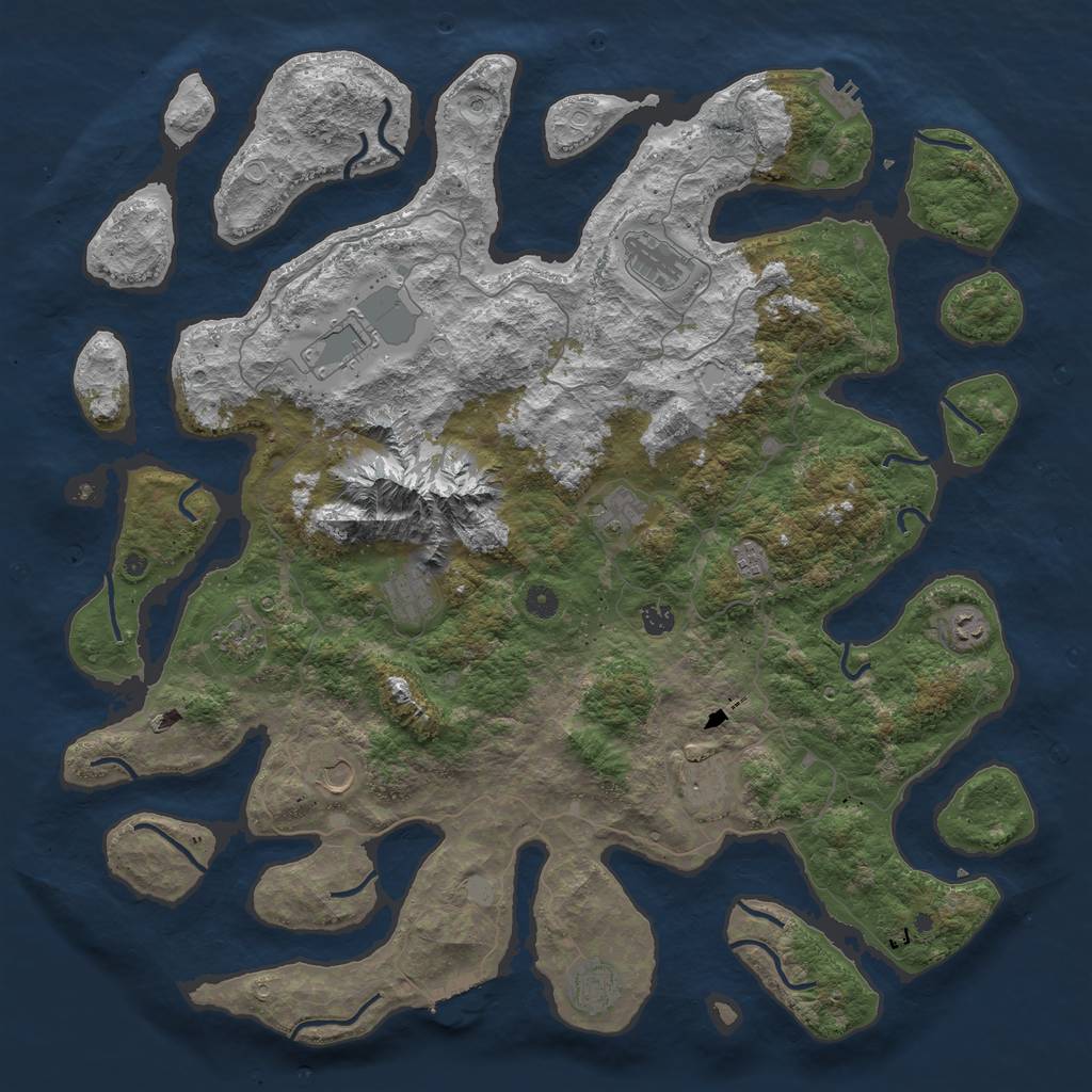 Rust Map: Procedural Map, Size: 5000, Seed: 22, 19 Monuments