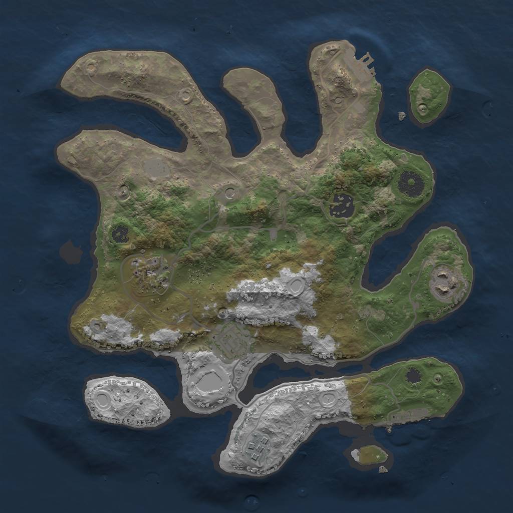 Rust Map: Procedural Map, Size: 3000, Seed: 898510643, 13 Monuments