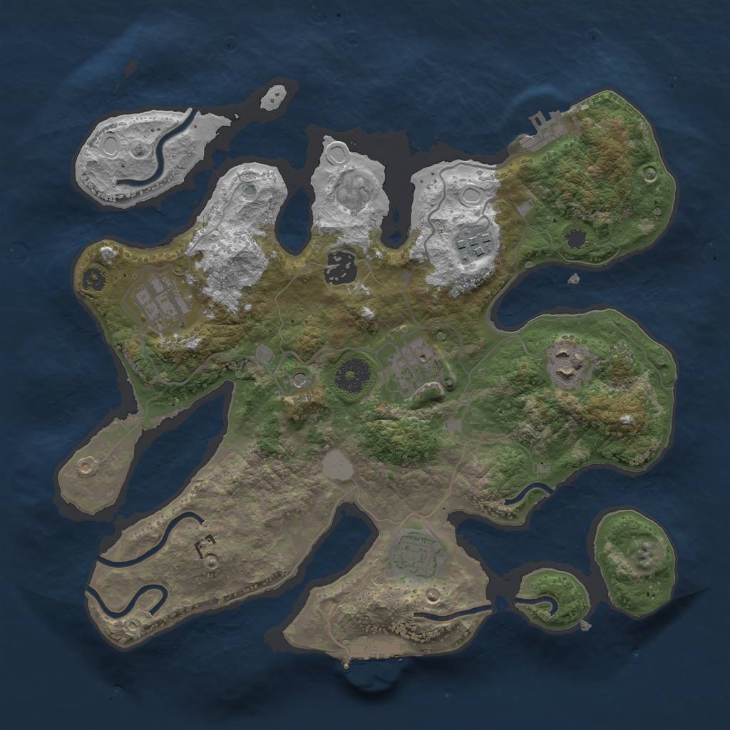 Rust Map: Procedural Map, Size: 3200, Seed: 5500, 14 Monuments