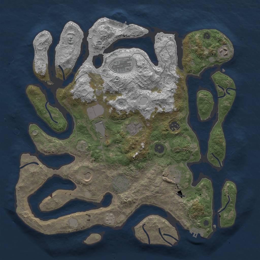 Rust Map: Procedural Map, Size: 4000, Seed: 150, 17 Monuments