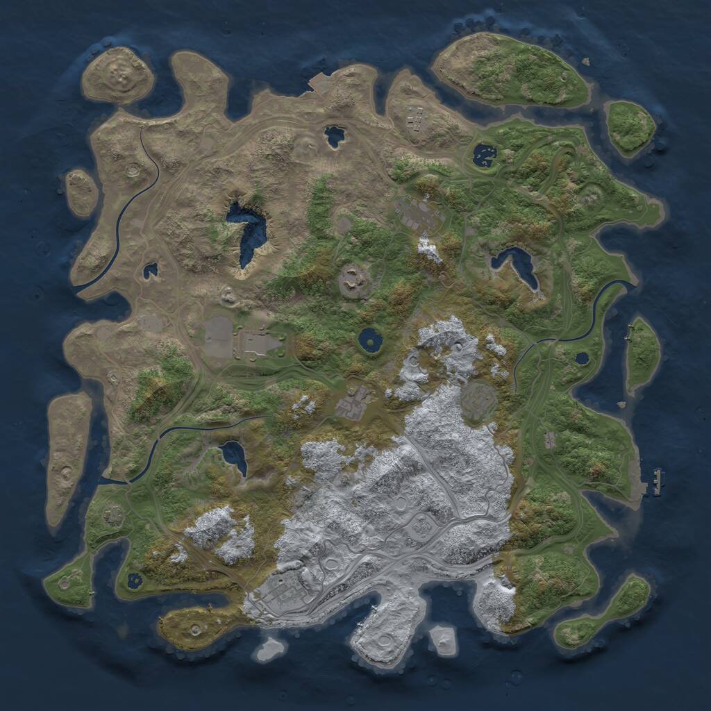 Rust Map: Procedural Map, Size: 4500, Seed: 191705300, 13 Monuments