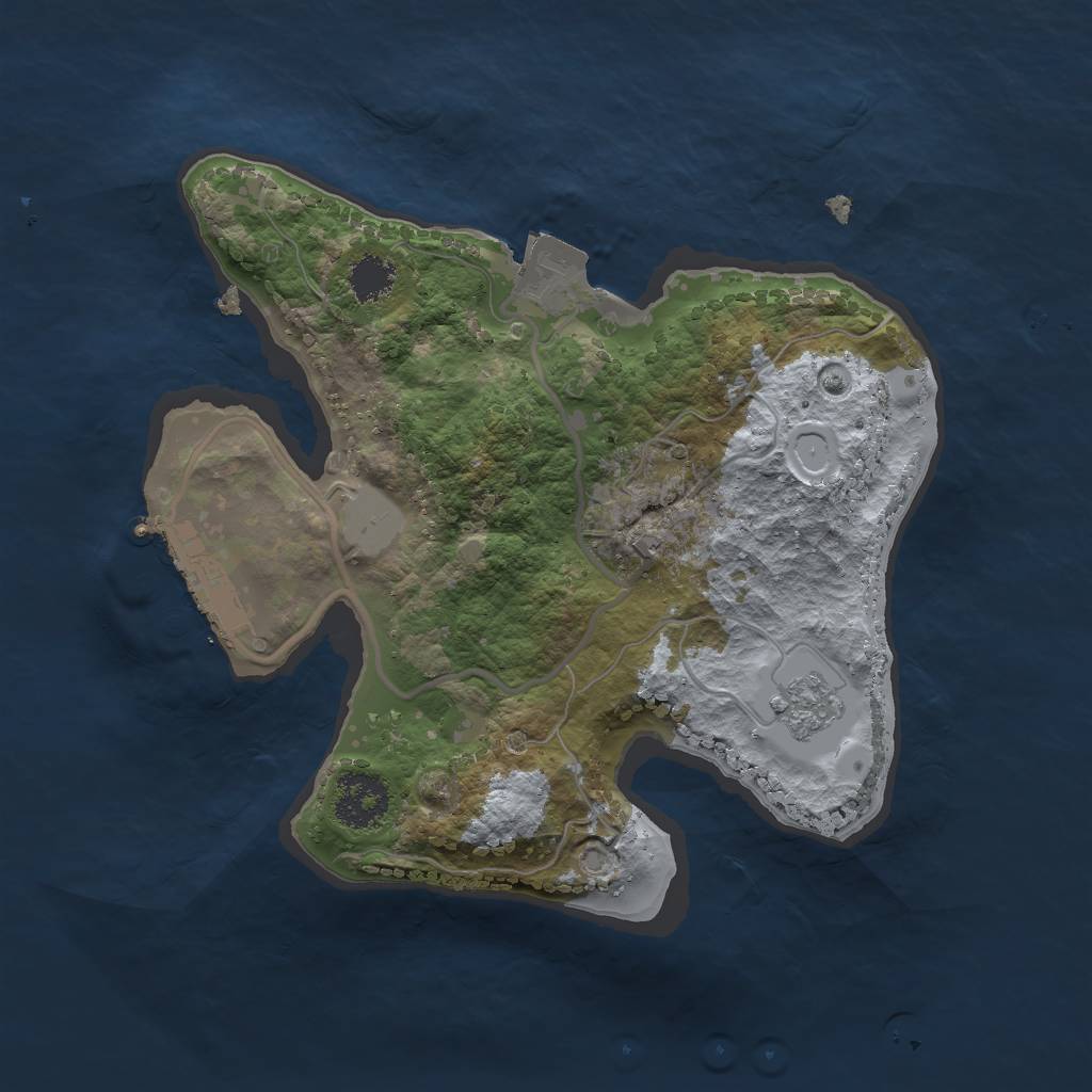 Rust Map: Procedural Map, Size: 2000, Seed: 712372, 5 Monuments