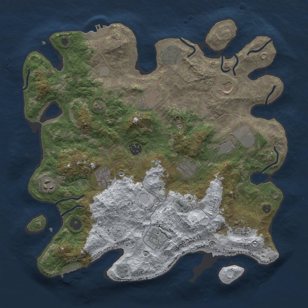 Rust Map: Procedural Map, Size: 3800, Seed: 123698745, 20 Monuments