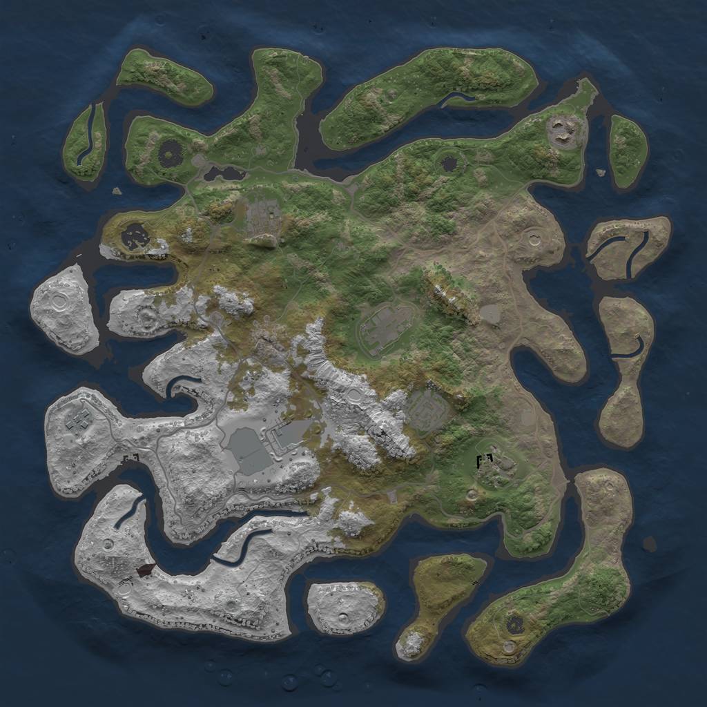Rust Map: Procedural Map, Size: 4000, Seed: 16228, 14 Monuments