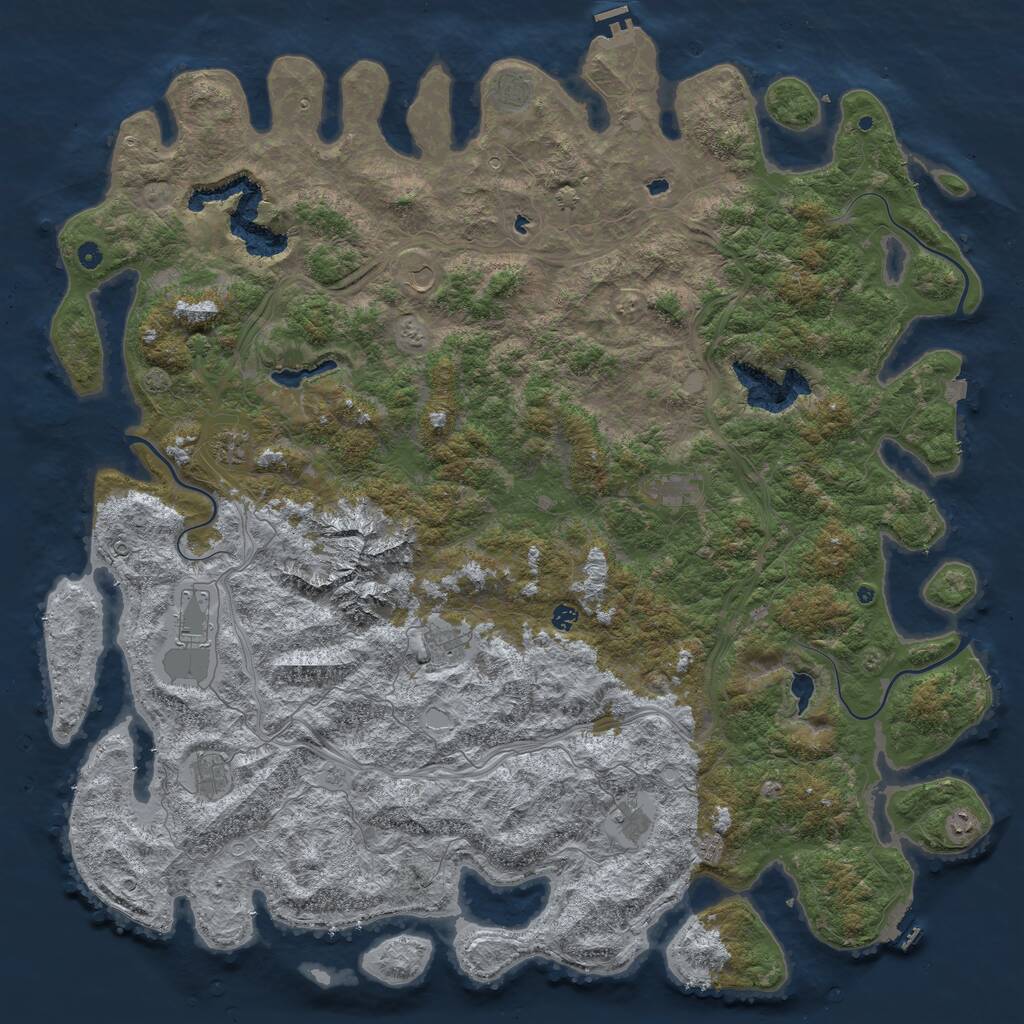 Rust Map: Procedural Map, Size: 6000, Seed: 1904, 17 Monuments