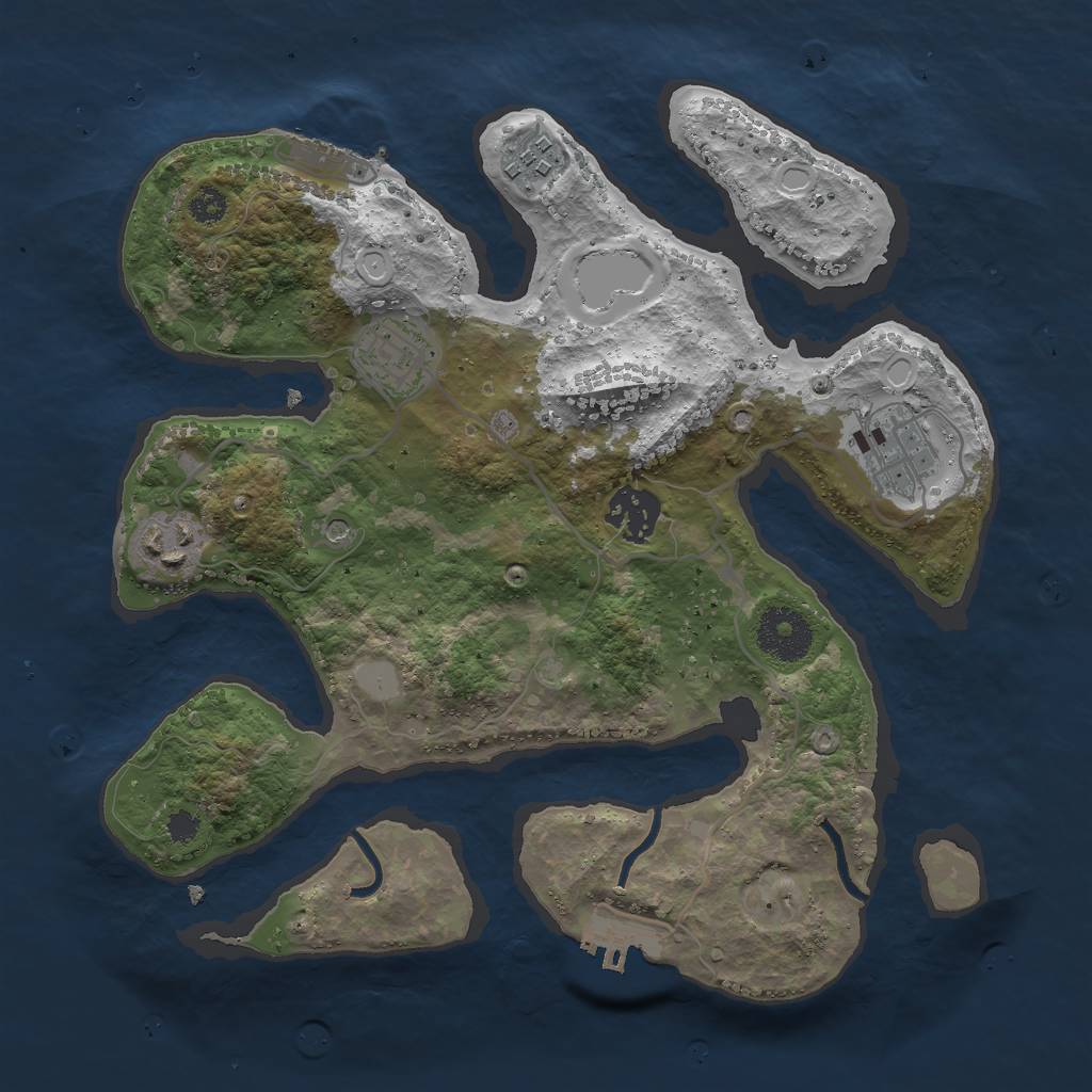 Rust Map: Procedural Map, Size: 3000, Seed: 12662, 13 Monuments