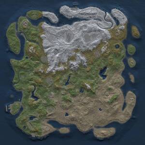 Thumbnail Rust Map: Procedural Map, Size: 5000, Seed: 5, 17 Monuments