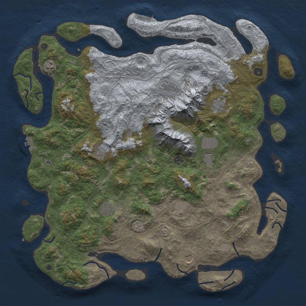 Rust Map: Procedural Map, Size: 5000, Seed: 5, 19 Monuments