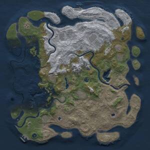 Thumbnail Rust Map: Procedural Map, Size: 5000, Seed: 5, 17 Monuments