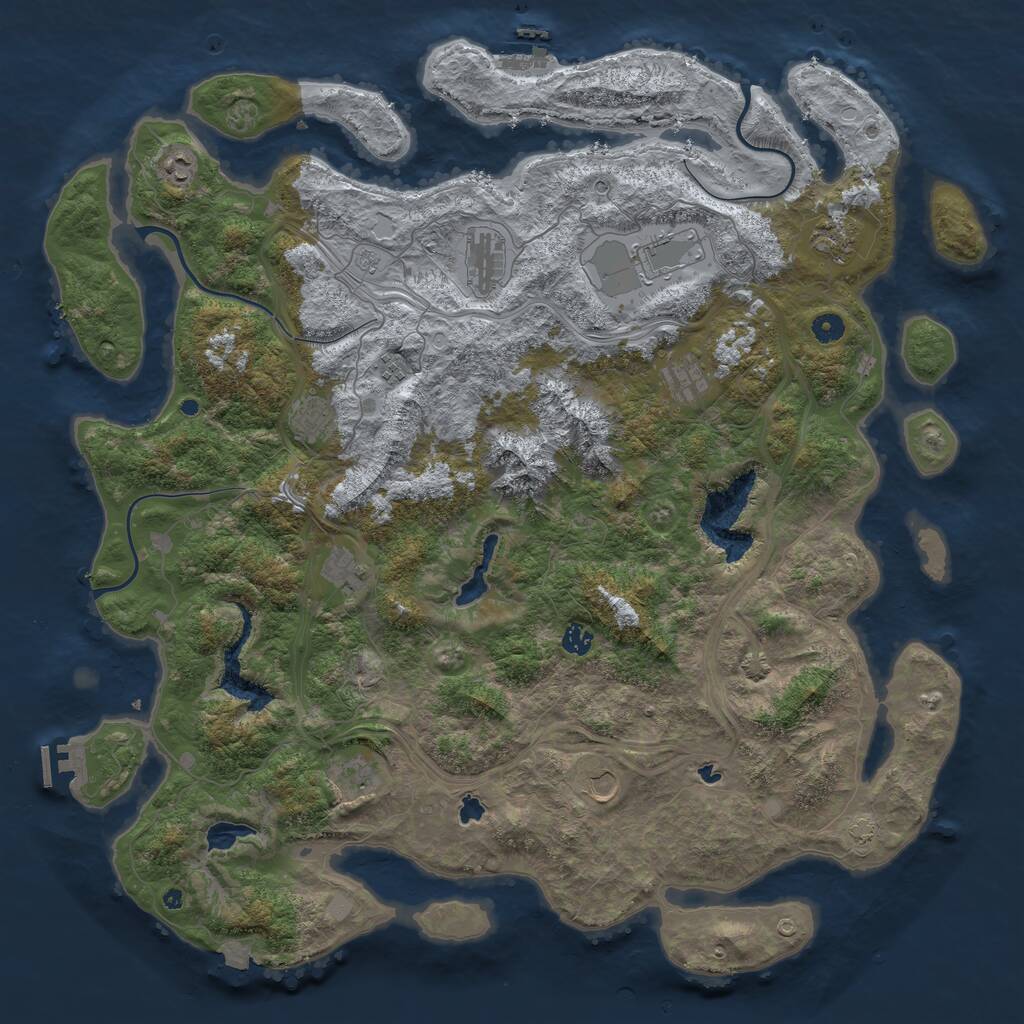 Rust Map: Procedural Map, Size: 5000, Seed: 5, 17 Monuments