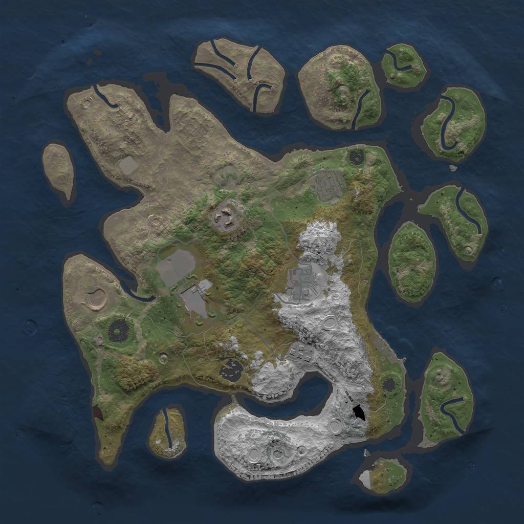Rust Map: Procedural Map, Size: 3550, Seed: 892455, 14 Monuments
