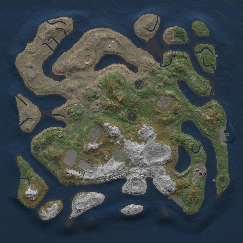 Rust Map: Procedural Map, Size: 4000, Seed: 862134, 17 Monuments