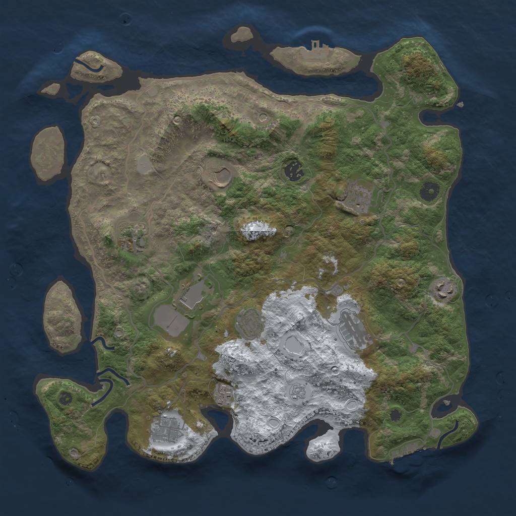 Rust Map: Procedural Map, Size: 4000, Seed: 541436, 19 Monuments