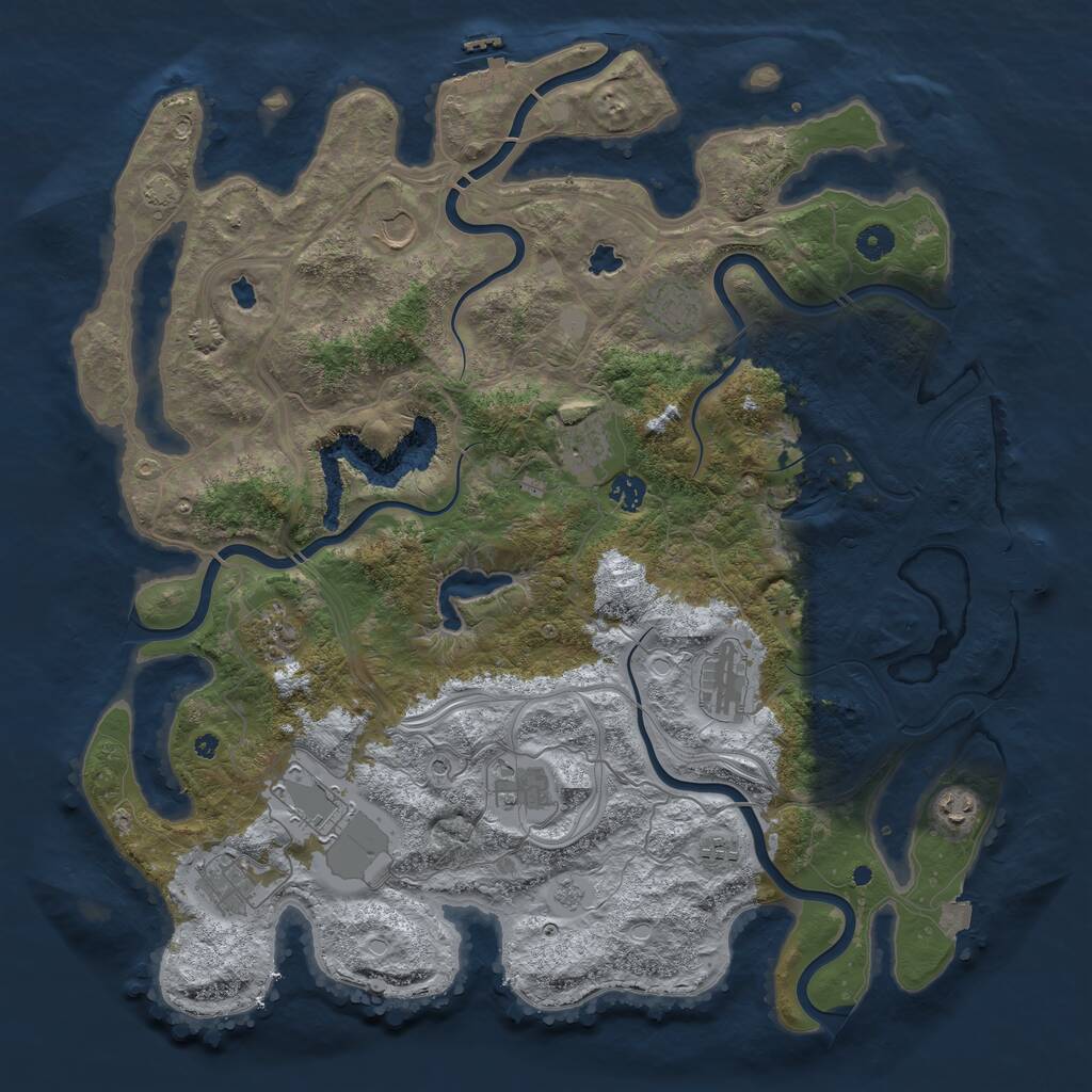 Rust Map: Procedural Map, Size: 4500, Seed: 49133, 17 Monuments