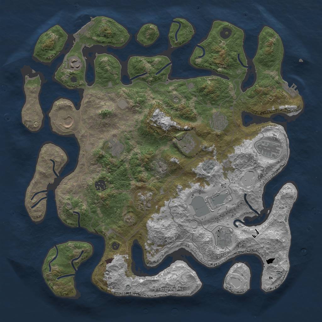 Rust Map: Procedural Map, Size: 4250, Seed: 341391020, 19 Monuments