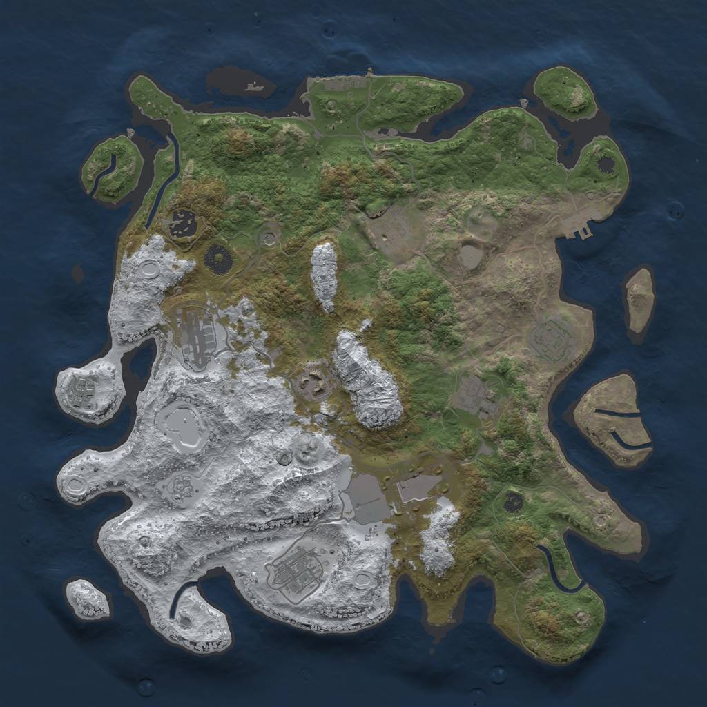 Rust Map: Procedural Map, Size: 3700, Seed: 1202202122, 18 Monuments