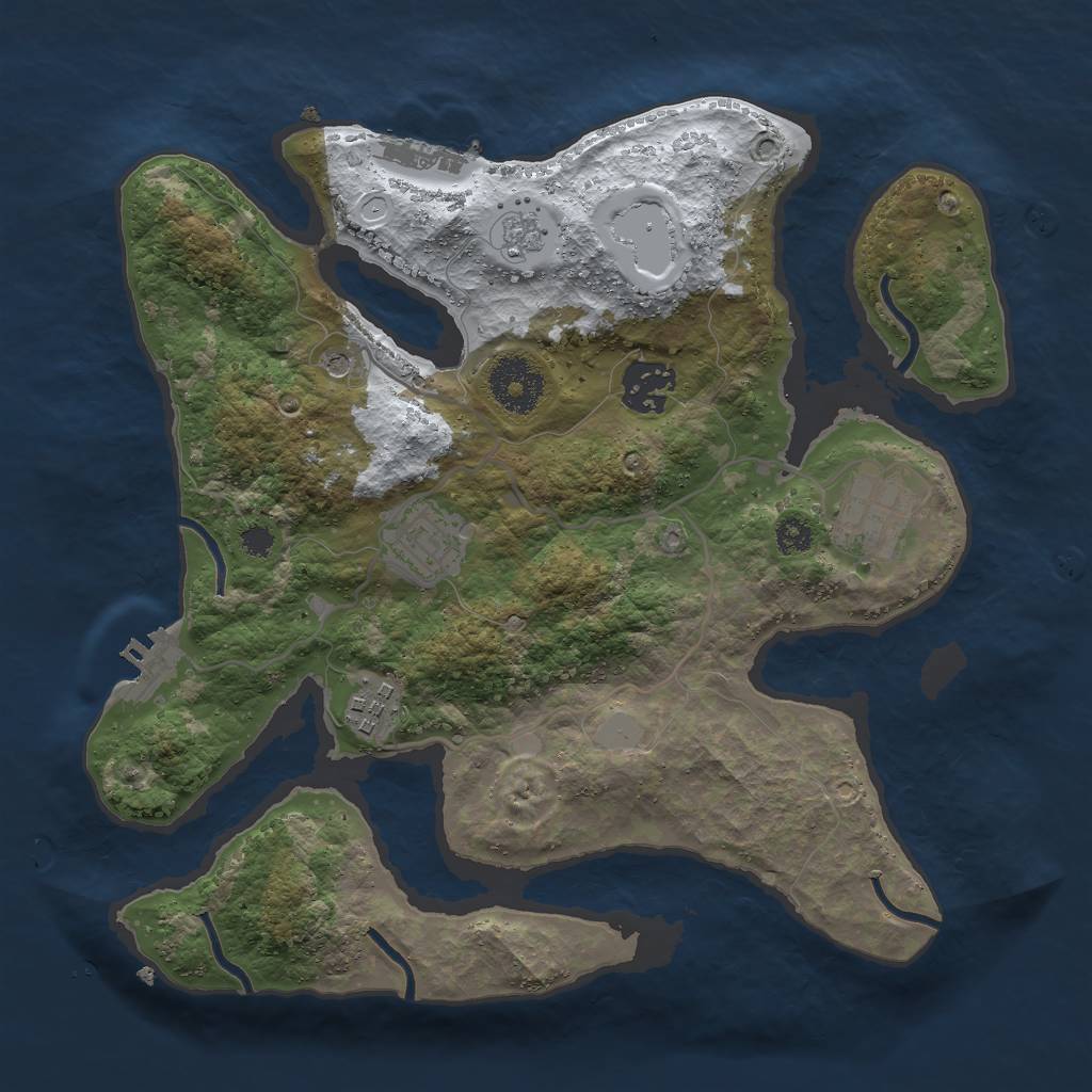 Rust Map: Procedural Map, Size: 3000, Seed: 1537368469, 13 Monuments