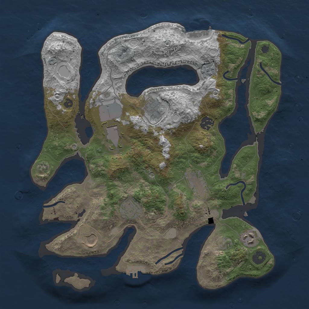 Rust Map: Procedural Map, Size: 3500, Seed: 1437125458, 16 Monuments
