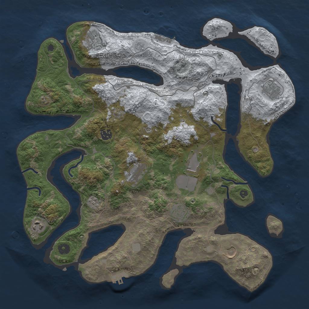 Rust Map: Procedural Map, Size: 4000, Seed: 28122021, 18 Monuments