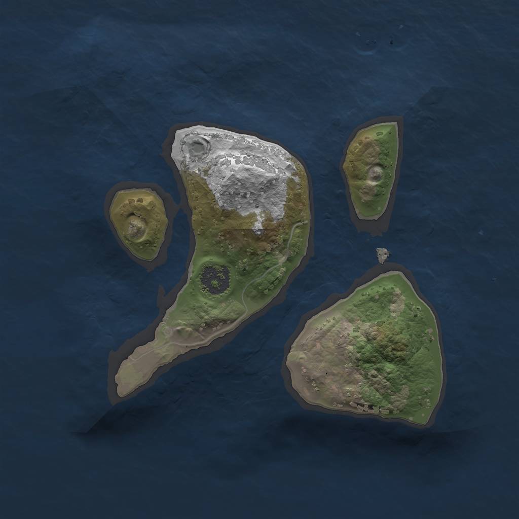 Rust Map: Procedural Map, Size: 1800, Seed: 98070, 5 Monuments